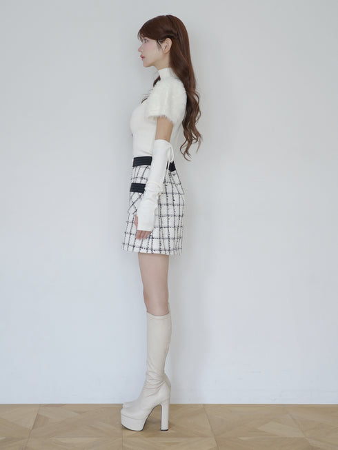 Étoile Check tweedジップスカート